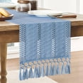 thumbnail image 7 of OIUR Boho Knitted Table Runner Handmade Rustic Table Runner with Tassels Cotton Linen Farmhouse Table Runner for Dining Table Sideboard Dresser Decor, 7 of 7