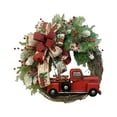 thumbnail image 2 of Cheer US Christmas Wreath with Truck, Farmhouse Wreath with Pine Berry Rustic Christmas Garland Poseable Plush Legs for Front Door, 2 of 8