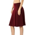 thumbnail image 3 of Zenana Women & Plus Fold Over Banded Waist A-Line Flared Knee Length Midi Skirt, 3 of 5