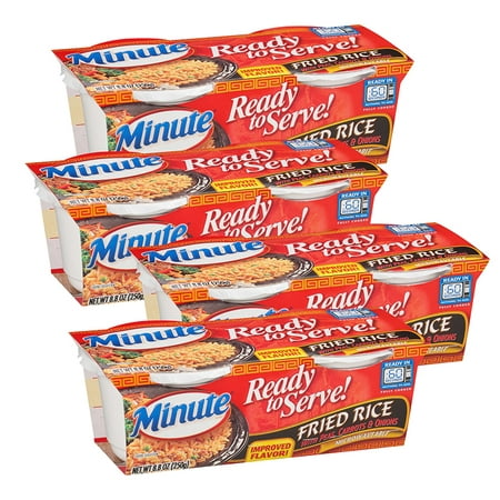 (4 Pack) Minute Ready To Serve Fried Rice Mix with Peas Carrots & Onions 8.8 oz