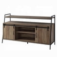 thumbnail image 4 of Cterwk TV Stand for TVs up to 58", Entertainment Center with 2 Open Shelf and 2 Doors, TV Cabinet for Living Room, Office, Brown, 4 of 9