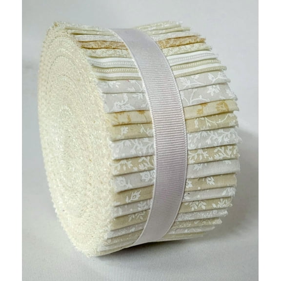 Jelly Roll Neutral Miniature Prints Quilting Cotton Strips 2.5" Roll Up Precuts (M530.16)