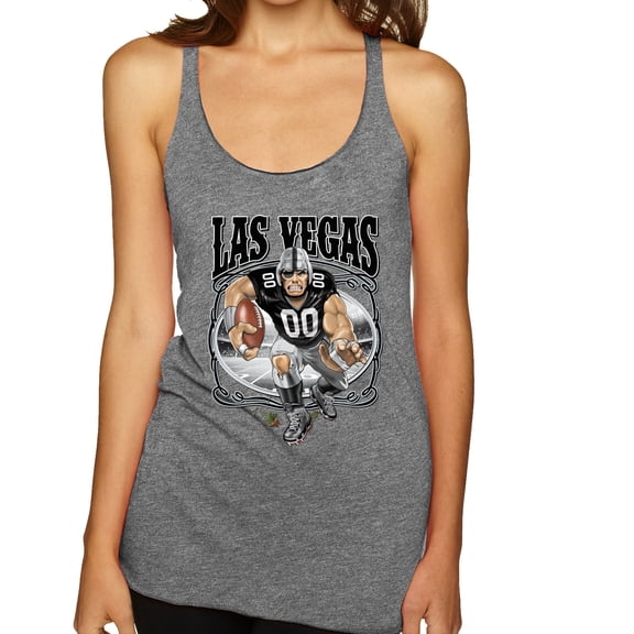 Wild Bobby Las Vegas Fan LV Fantasy Sports Women Tri-Blend Racerback Tank Top, Premium Heather, Small