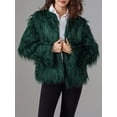 thumbnail image 4 of FOCUSNORM Women Faux Fur Coat Solid Color Open Front Long Sleeve Plus Size Jacket Warm Winter Outwear, 4 of 9