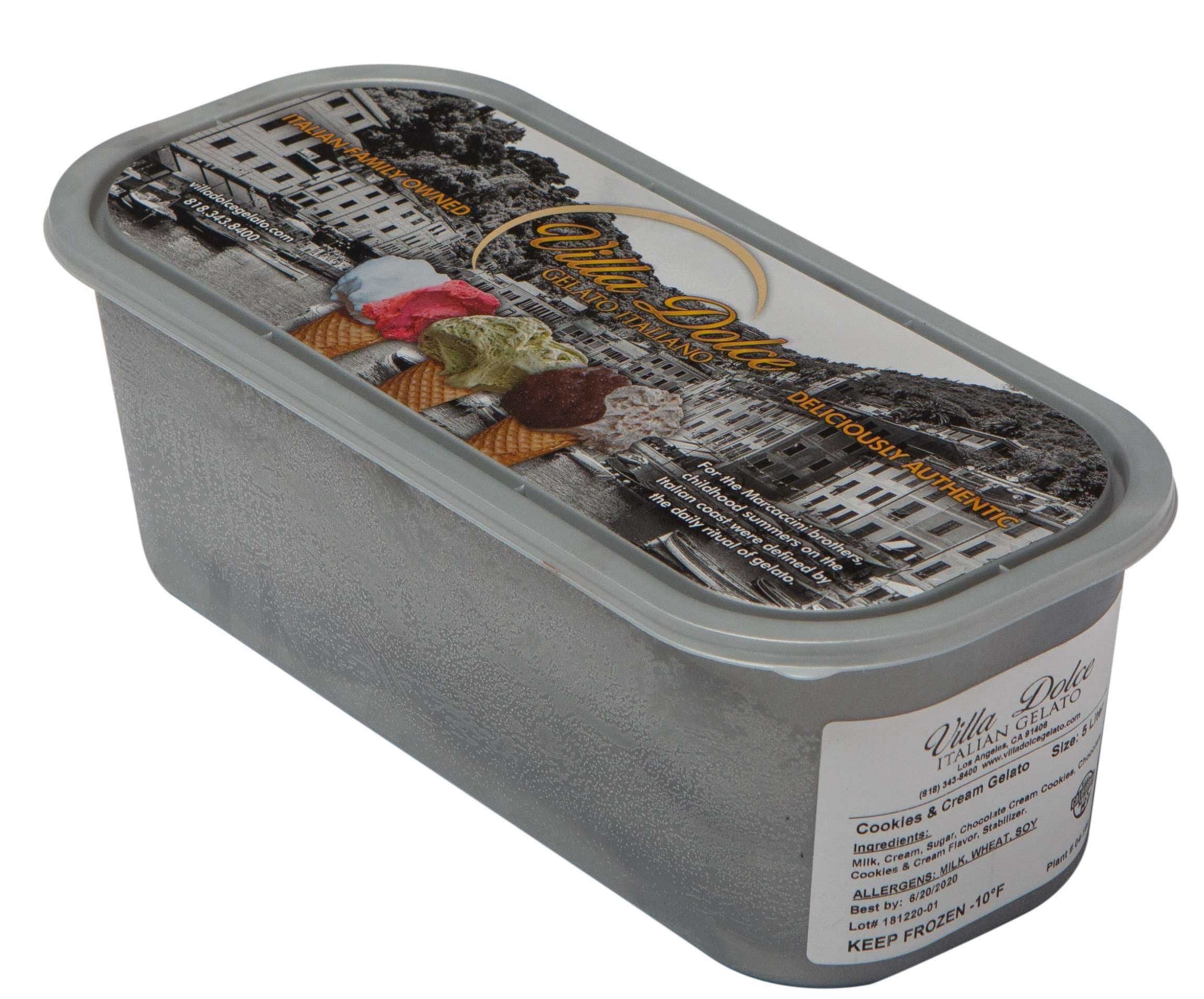 Villa Dolce Traditional Cookies and Cream Gelato, 5 Liter 1 each