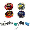 Beyblade 4 Pack Set Fang Leone Red BB-106, Pisces BB-83, Mercury Anubis Red 85XF, Bakushin Susanow White 105F + 1 Free Launcher
