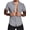 Dark Grey, variant on Men's Color Block Button Front Short Sleeve Shirt with Pocket