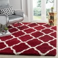 thumbnail image 3 of SAFAVIEH Hudson Aline Geometric Shag Area Rug, Red/Ivory, 5'3" x 7'6", 3 of 8