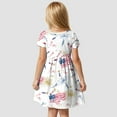 thumbnail image 4 of Gubotare Girls 4th of July Dress Girls Dress Short Sleeve Sleepshirts Heart Print Princess Daily Dress (White,Size 7-8 Years), 4 of 7