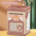 thumbnail image 2 of Kids Money Saving Box Fingerprint Safe Password Cartoon Manual Educational Electronic Coin Bank Pink, 2 of 4