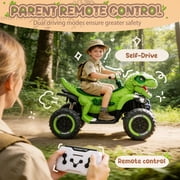 24V Dinosaur Ride on Toy, 2-Seater Powered Ride on Car w/Remote Control, Electric Kids ATV with 4-Wheel Suspension, Bluetooth, Music, Cool Lights, Gift for Boys Girls Aged 3-8 - Green