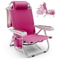 thumbnail image 1 of Goplus 1 PCS Chaise de Plage Pliante pour Adulte Chaise de Camping Légère en Aluminium avec Sac de Rangement Rouge, 1 of 10