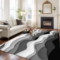 thumbnail image 2 of 8'x10' Area Rugs, Grey Ombre Indoor Outdoor Area Rug for Living Room Bedroom, Modern Geometric Moire Abstract Art Washable Bathroom Rugs Kitchen Floor Carpet Mats Home Decor Aesthetic, 2 of 8
