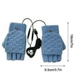 thumbnail image 3 of EUDIDV Winter Gloves Warm Gloves USB Heating Gloves Winter Electric Heated Mittens Warm Single-sided Heating Half Hands USB Heating Gloves Students And Women Ski Hand Gloves Insulated Gloves, 3 of 6