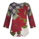 thumbnail image 5 of Pntutb Mujeres Otoño Europeo y Americano Nuevo Casual Suelto Con Cuello En V Dobladillo Irregular Estampado De Navidad Top De Manga Larga Pntutb Pntutb-4815, 5 of 5