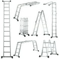 thumbnail image 2 of Gymax 12Ft Folding Step Ladder 7-in-1 Aluminium Alloy Extension Ladder 330 Lbs, 2 of 10