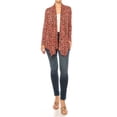 thumbnail image 4 of Women's Printed Open Front Cardigan with Asymmetric Hem Sizes S to 3XL, 4 of 5