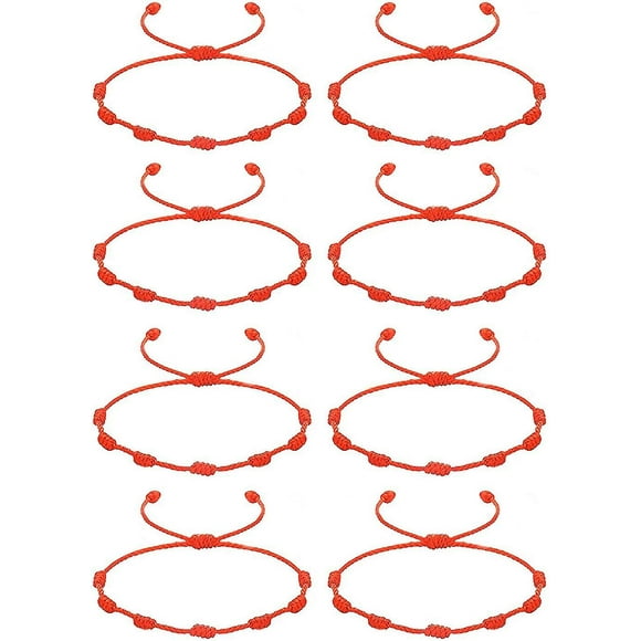 Set Of 8 Red Bracelet Bracelets With Lucky Red String Bracelets