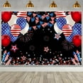 thumbnail image 2 of 4th of July Backdrop Independence Day Background American Flag Holiday Party Banner Patriotic Decor Fourth of July Memorial Day Party Decorations Props, 2 of 10