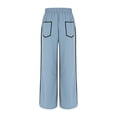 thumbnail image 5 of ABATAB Womens Wide Leg Sweatpants Loose Fit High Waisted Baggy Pants Fashion Drawstring Athletic Joggers Pants with Pockets, 5 of 7