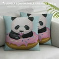 thumbnail image 3 of ONETECH Cute Donuts and Panda Square Pillow Covers Soft  Throw Pillows Case Cushion Cover for Sofa Decor, 3 of 5