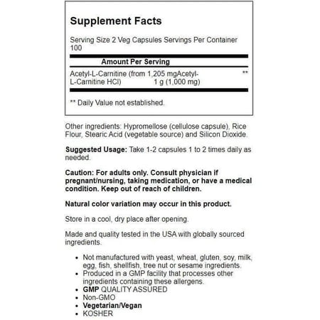 ナウフーズ アセチル L-カルニチン ベジカプセル 500mg 200粒 NOW Foods ACETYL L-CARN 200 VCAPS サプリメント 健康補助食品 燃焼サポート