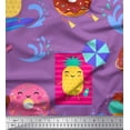 thumbnail image 1 of Soimoi Purple Rayon Crepe Fabric Beech & Fun Party Printed Craft Fabric by the Yard 46 Inch Wide, 1 of 5