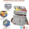 thumbnail image 4 of Lunch Box & Lunch Bag for Women Men, Large Insulated Adult Lunch Box Leakproof Lunchbox Cooler Bag for Work Picnic Beach,16L, Gray, 4 of 6