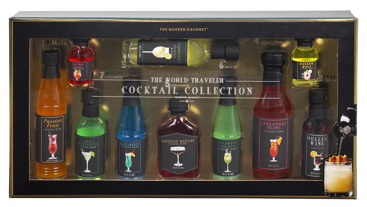 The Modern Gourmet The World Traveler Cocktail Collection, Glass Bottle with Drink Mix, Drink it at Parties or other Celebratory Occasions.