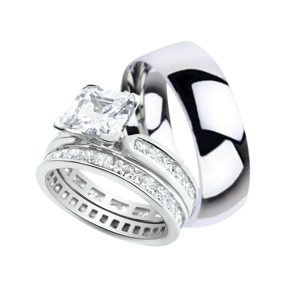 LaRaso Co His  and Hers Wedding  Ring  Sets Matching 