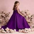 thumbnail image 6 of Girls Floor Length Princess Dresses,Cozy Satin Sleeveless Maxi A Line Solid Color Gown for Pageant Wedding Flower Girl Birthday Party Ceremony Purple 7-8 Years, 6 of 6