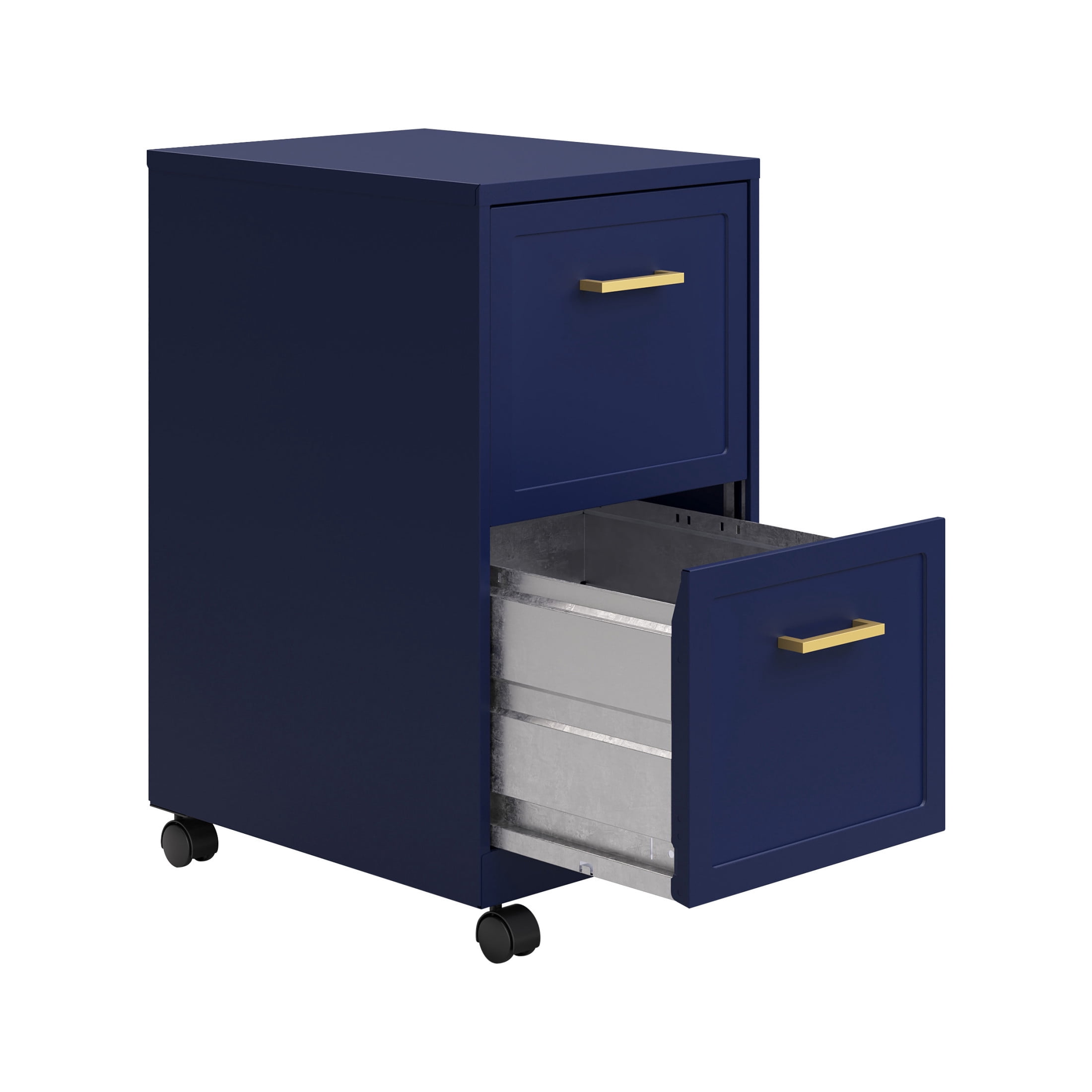 Space Solutions 18" Deep 2 Drawer Mobile Letter Width Vertical File Cabinet, Navy