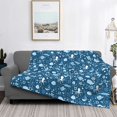 thumbnail image 2 of Honeii Octopus And Whale print throw blanket, crafted from cozy cotton flannel, offers versatile home decor as a bedding suitable for all seasons.-80"x60", 2 of 6