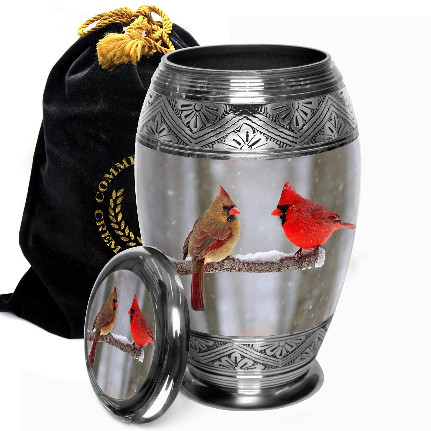 Cozy Cardinals Urns for Cremation Ashes Large Urn XL or Small Keepsake Urns for Human Ashes & Urns for Human Ashes for Home or Burial Small Urns for Human Ashes Keepsake Set of 4