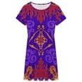 thumbnail image 3 of Aladdin's Magic Lamp Dress Fashion Beach Short Sleeve Dresses Female Party Printed Sundress, 3 of 7