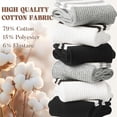 thumbnail image 6 of 6 Pairs Crew Socks for Women Striped Cotton Causal Arch Support Soft Breathable Socks 5-10, 6 of 8