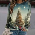 thumbnail image 1 of Meichang Chandails en Molleton de Noël pour Femmes Manches Longues Raglan Imprimé Arbre de Noël Pull Col Rond Confortables Automne Costumes de Noël pour Femmes, 1 of 5
