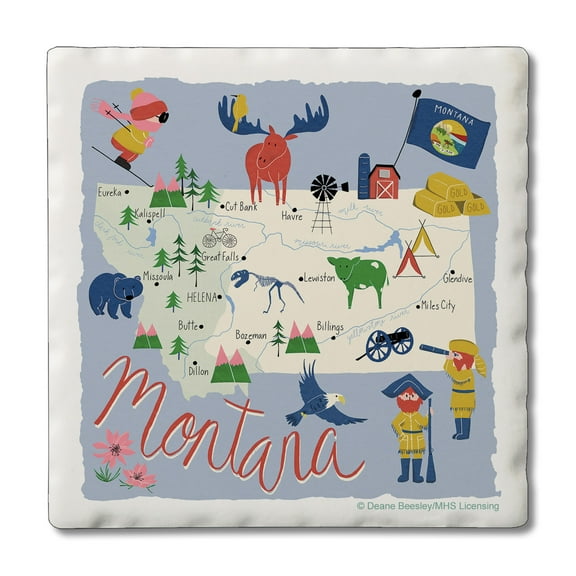 Thirstystone "Montana Home" 4-Pack Tumbled Tile Coasters