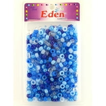 Eden Unisex Pony Hair Braiding or Crafting Plastic Beads - Approximately 700 Pcs. (Blue Mix)