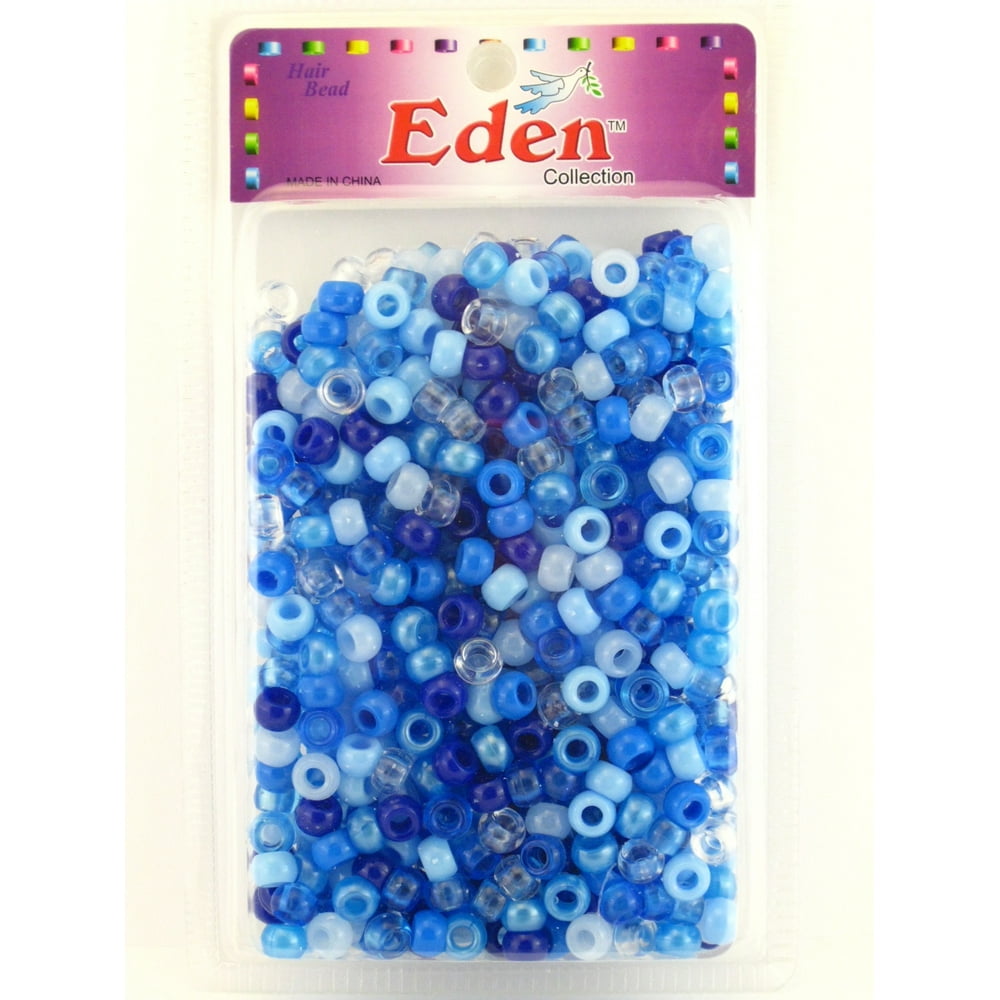 Eden Pony Braiding Hair Beads - Approximately 700 Pcs. (Blue Mix