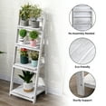 Fionafurn Wooden 4Tier Ladder Shelf Foldable Bookshelf Plant Stand