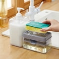 thumbnail image 4 of S&T Dish Soap Dispenser And Sponge Holder For Kitchen With Enhanced Features Sponge Included 13 Ounces White, 4 of 5