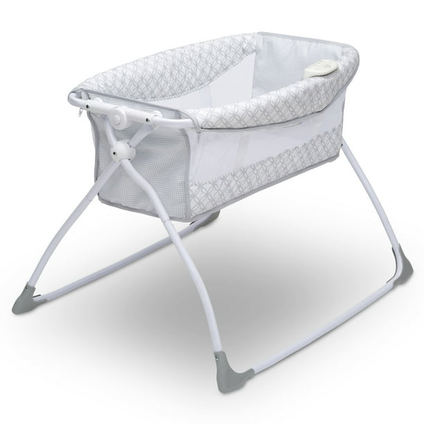 Delta Children Newborn Soothing Sleeper Bassinet Grey Infinity