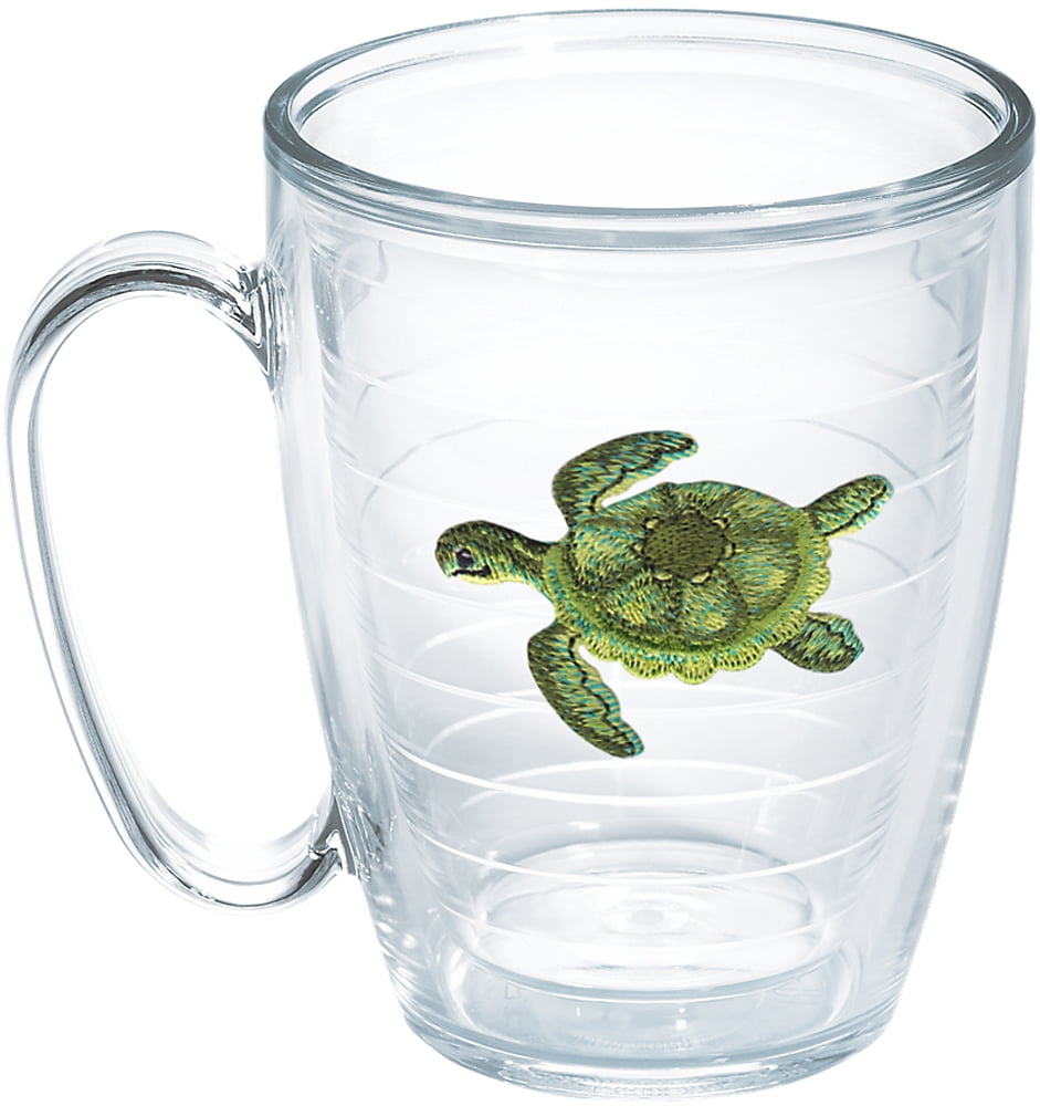 Tervis 1308931 Palm and Hammock Design Insulated Tumbler with Emblem and Lime Green Lid 16oz Mug Clear 