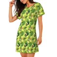 thumbnail image 2 of Balery Kiwi and Avocado Camisón de manga corta con cuello redondo para mujer, cómodo y elegante., 2 of 6