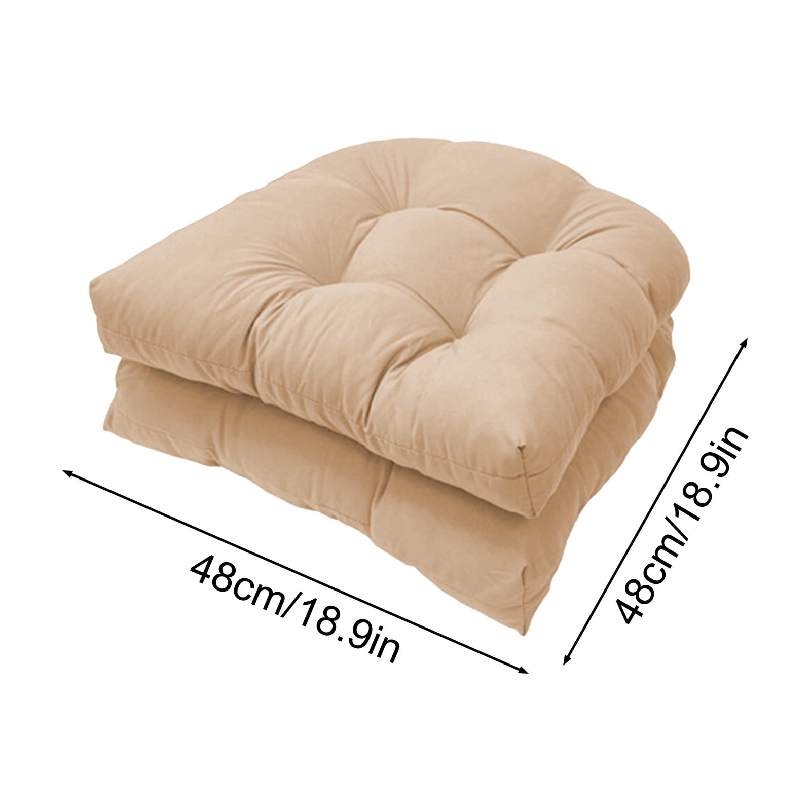 Waterproof Outdoor Chair Cushions Set of 2, 19X19 Patio Wicker Chair Cushions, Tufted Outdoor Cushions for Patio Furniture, Thick Outdoor Patio Replacement Seat Pads for Porch Lawn Chairs Khaki