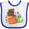 thumbnail image 3 of Inktastic Dino With Chocolate Bar Boys or Girls Baby Bib, 3 of 4