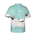 thumbnail image 3 of Easygdp French Bulldog Taking a Bath Men's Hawaiian Shirts Print Lapel Short Sleeve for Beach, vacation, party, casual occasions - 3X-Large, 3 of 9