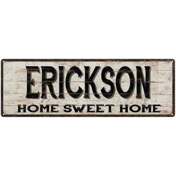 ERICKSON Rustic Home Sweet Home Sign Gift 8x24 Metal Decor 108240084351