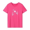 thumbnail image 1 of Camiseta para mujer, ropa de verano, camiseta informal con cuello redondo para el trabajo, regalo del día de San Valentín Rosa Rosa, 1 of 7